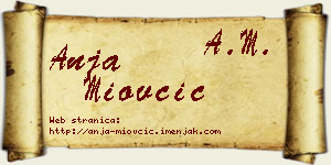 Anja Miovčić vizit kartica